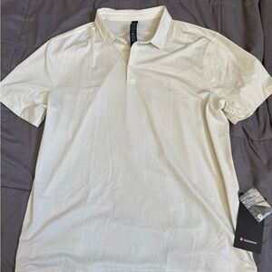 Lululemon Men's Evolution Off-White Short Sleeve Polo Shirt